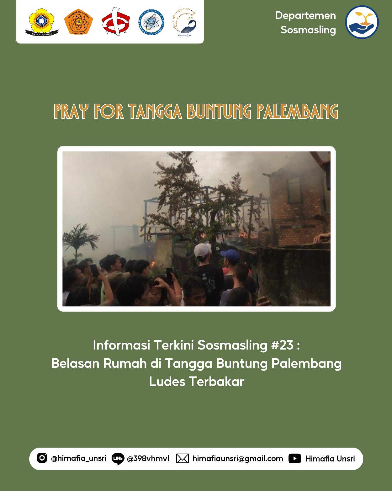 [Informasi Terkini Sosmasling #23: Belasan Rumah di Tangga Buntung Palembang Ludes Terbakar]